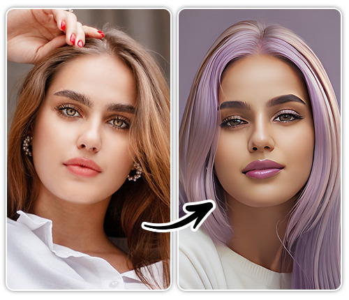 PhotoDirector - Frisuren und Haarfarben testen